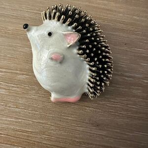 Hedgehog Enamel Brooch